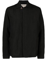 Мужская черная льняная рубашка с длинным рукавом от Marané