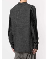 Мужская черная льняная рубашка с длинным рукавом от Thom Krom