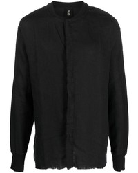 Мужская черная льняная рубашка с длинным рукавом от Thom Krom