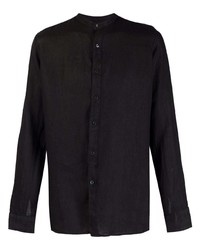 Мужская черная льняная рубашка с длинным рукавом от Tintoria Mattei