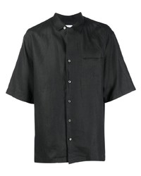 Мужская черная льняная рубашка с коротким рукавом от PT TORINO