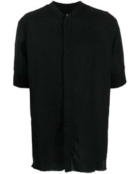Мужская черная льняная рубашка с коротким рукавом от Thom Krom