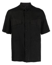 Мужская черная льняная рубашка с коротким рукавом от Transit