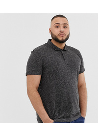 Мужская черная льняная футболка-поло от ASOS DESIGN