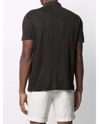 Мужская черная льняная футболка-поло от 120% Lino