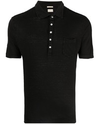Мужская черная льняная футболка-поло от Massimo Alba