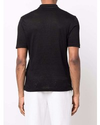 Мужская черная льняная футболка-поло от Lardini