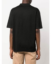 Мужская черная льняная футболка-поло от Theory