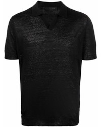Мужская черная льняная футболка-поло от Tagliatore