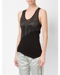 Женская черная майка в сеточку от Greg Lauren