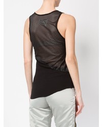 Женская черная майка в сеточку от Greg Lauren