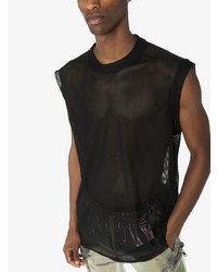 Мужская черная майка в сеточку от Rick Owens