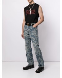 Мужская черная майка с вышивкой от Martine Rose