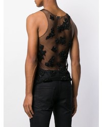 Мужская черная майка с вышивкой от Saint Laurent