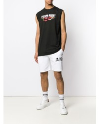 Мужская черная майка с принтом от Philipp Plein