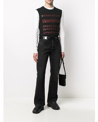 Мужская черная майка с принтом от Raf Simons