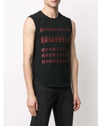 Мужская черная майка с принтом от Raf Simons