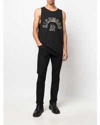 Мужская черная майка с принтом от John Richmond