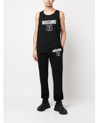 Мужская черная майка с принтом от Moschino