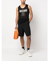 Мужская черная майка с принтом от Moschino