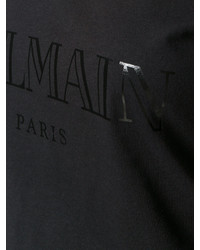 Женская черная майка с принтом от Balmain