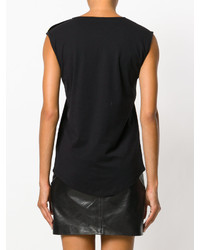 Женская черная майка с принтом от Balmain