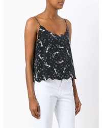 Женская черная майка с принтом от Equipment