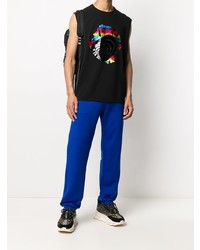 Мужская черная майка с принтом от Just Cavalli