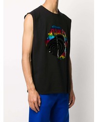 Мужская черная майка с принтом от Just Cavalli