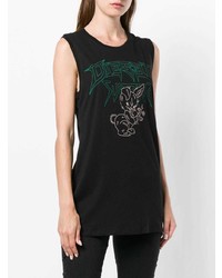 Женская черная майка с принтом от Diesel