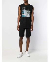 Мужская черная майка с принтом от Philipp Plein