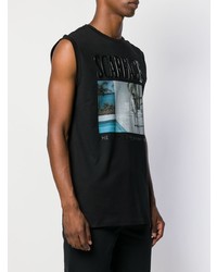 Мужская черная майка с принтом от Philipp Plein