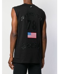 Мужская черная майка с принтом от Philipp Plein