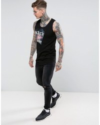 Мужская черная майка с принтом от Religion