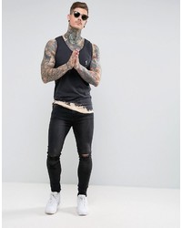 Мужская черная майка с принтом от Religion