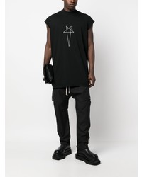 Мужская черная майка со звездами от Rick Owens DRKSHDW