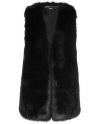 Женская черная меховая безрукавка от DKNY