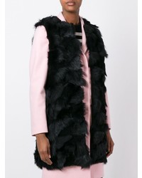 Женская черная меховая безрукавка от Desa Collection