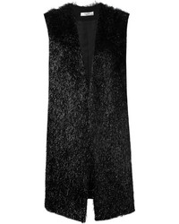 Женская черная меховая безрукавка от Lanvin
