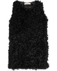 Женская черная меховая безрукавка от Marni