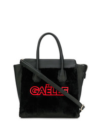 Черная меховая большая сумка от Gaelle Bonheur