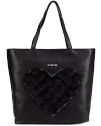 Черная меховая большая сумка от Love Moschino