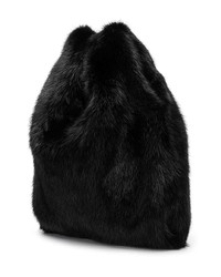 Черная меховая большая сумка от Simonetta Ravizza
