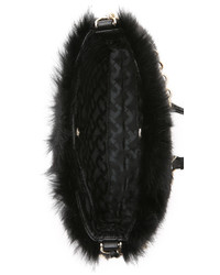 Черная меховая сумка через плечо от Diane von Furstenberg