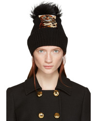 Женская черная меховая шапка от Dolce & Gabbana