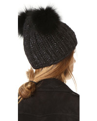Женская черная меховая шапка от Eugenia Kim