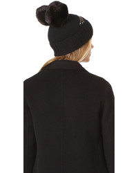 Женская черная меховая шапка от Kate Spade