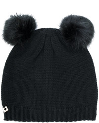 Женская черная меховая шапка от Twin-Set
