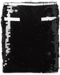 Черная мини-юбка с пайетками от Moschino