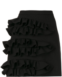 Черная мини-юбка с рюшами от MSGM